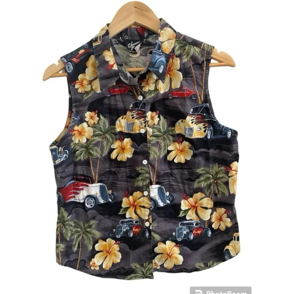 Shannon Marie Tops - Shannon Marie Hawaiian Hot Rod Shirt button down